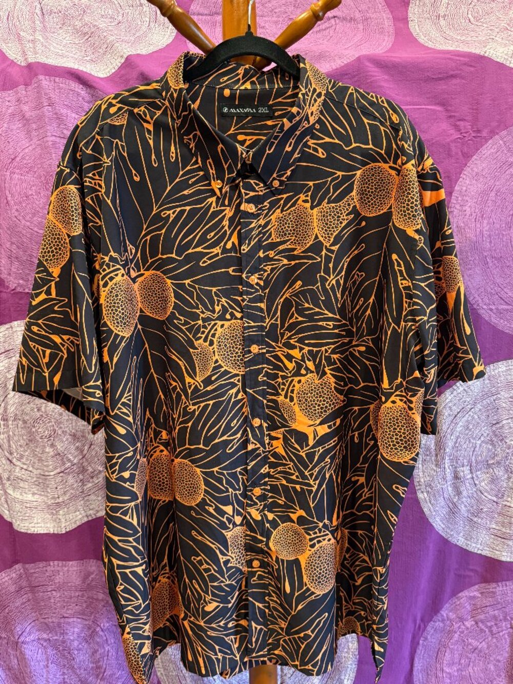 MANAOLA Men's Short Sleeve Button Down XXL Shirt